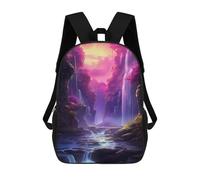 sinyumoney Purple Fantasy Waterfall Sac À Dos Imprimé 3D Pour Enfants, Sac À Dos Léger Pour Écoliers Et Écoliers, Sac À Goûter Pour La Crèche 17inch