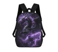 sinyumoney Purple Lightning Dragon Sacs À Dos Pour Enfants, Cartables Imprimés En 3D, Sacs À Dos Pour Élèves Du Primaire Et Du Collège (garçons Et Filles) 17inch