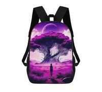 sinyumoney Purple Moonlit Journey Sacs À Dos, Sac À Dos Enfant, Sac D'école, Sac À Dos De Voyage Imprimé En 3D, Accessoire De Mode, Sac À Dos Imperméable Pour Enfants 17inch
