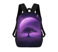 sinyumoney Purple Moonlit Tree Landscape Sacs À Dos Pour Enfants, Sac À Dos Scolaire Imprimé En 3D Pour Enfants, Sac À Dos De Voyage, Sac À Livres Pour Enfants 17inch Sac D'école