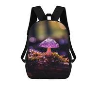 sinyumoney Purple Mushroom with Dew Drops Sac À Dos Imprimé En 3D Pour Enfants, Sac D'école, Sac De Voyage Grande Capacité, Sac À Livres, Sac À Dos Pour Enfants 17inch