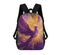 sinyumoney Purple Phoenix Rising Sac À Dos Enfant Fille 3D, Sac D'école, Sac À Dos Pour Tout-petits, Sac À Dos Décontracté, Sac À Livres Tendance 17inch