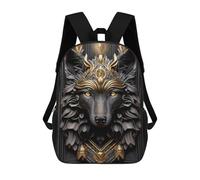 sinyumoney Queen Wolf Golden Art Deco Sacs À Dos 17 Pouces Pour Enfants, Sacs D'école Imprimés En 3D Pour Élèves Du Primaire Et Du Collège, Garçons Et Filles