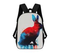 sinyumoney Rabbit Blue Red Sac À Dos Scolaire Pour Enfants, Sac D'école Imprimé En 3D, Sac D'école Tendance Pour Garçons, Élèves Du Primaire Et Du Collège 17inch