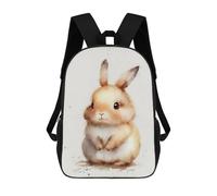 sinyumoney Rabbit Bunny Watercolor Sac À Dos Imprimé En 3D Pour Enfants, Sac À Dos Scolaire, Sac À Dos De Voyage Pour Enfants, Sac À Livres Grande Capacité, Sac À Dos Pour Enfants 17inch