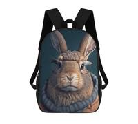 sinyumoney Rabbit in Glasses And Scarf Sac À Dos Imprimé 3D Pour Enfants, Sac À Dos Léger Pour Écoliers Et Écoliers, Sac À Goûter Pour La Crèche 17inch