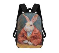 sinyumoney Rabbit in Red Suit Sac À Dos Pour Garçons Et Adolescents, Sacs À Dos Pour Filles, Sacs À Dos Pour Tout-petits, Sacs À Livres Pour L'école Primaire Et Le Collège 17inch