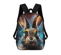 sinyumoney Rabbit in Space Glasses Sac À Dos Imprimé Pour Enfants, Sac D'école, Sac De Voyage Pour Adultes Et Enfants 17inch