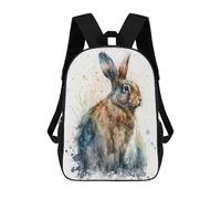 sinyumoney Rabbit Watercolor Painting Sac À Dos Enfant Fille 3D, Sac D'école, Sac À Dos Pour Tout-petits, Sac À Dos Décontracté, Sac À Livres Tendance 17inch