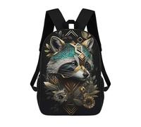 sinyumoney Raccoon Abstract Gold Sacs À Dos Pour Enfants, Cartables Imprimés En 3D, Sacs À Dos Pour Élèves Du Primaire Et Du Collège (garçons Et Filles) 17inch