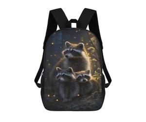 sinyumoney Raccoon Family in Forest Sacs À Dos Pour Enfants, Sac À Dos Scolaire Imprimé En 3D Pour Enfants, Sac À Dos De Voyage, Sac À Livres Pour Enfants 17inch Sac D'école