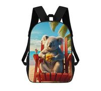 sinyumoney Raccoon Healing The Beach Sacs À Dos Tendance Imprimés En 3D 17inch Sac D'école Décontracté Pour Enfants, Garçons, Élèves Du Primaire Et Du Collège