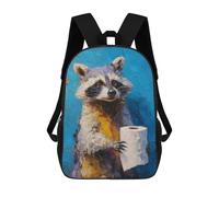 sinyumoney Raccoon Holding Toilet Paper Roll-1 17inch Sacs À Dos Scolaires Imprimés En 3D - Sacs À Dos Tendance Pour Garçons Du Primaire Et Du Collège