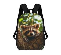 sinyumoney Raccoon in A Tree Sacs À Dos Tendance Imprimés En 3D 17inch Sac D'école Décontracté Pour Enfants, Garçons, Élèves Du Primaire Et Du Collège