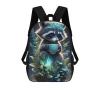 sinyumoney Raccoon with Magical Cup Sacs À Dos Décontractés Pour Enfants, Sacs D'école Pour Adolescents, Filles Et Garçons, Sacs À Dos Pour Livres 17inch