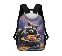 sinyumoney Raccoon with Moonlit Dessert Sacs À Dos Scolaires Pour Garçons Et Filles, Sacs À Dos Décontractés Pour Le Sport, Sacs À Dos De Grande Capacité Pour L'école Primaire 17inch