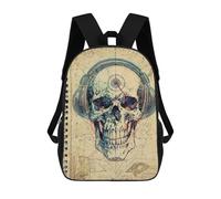 sinyumoney Rad Music Skull Sketchbook Sac À Dos Scolaire Imperméable Pour Ordinateur Portable, Idéal Pour Le Campus, Les Voyages Et Le Sport En Plein Air 17inch