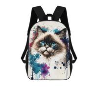 sinyumoney Ragdoll Cat Watercolor Sacs À Dos Scolaires Pour Enfants, Sac D'école Imprimé En 3D Pour Garçons, Élèves Du Primaire Et Du Collège 17inch