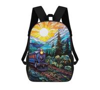 sinyumoney Railway Art Train Journey Sacs À Dos Pour Enfants, Cartables Imprimés En 3D, Sacs À Dos Pour Élèves Du Primaire Et Du Collège (garçons Et Filles) 17inch