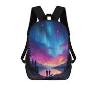 sinyumoney Rainbow Aurora Over Lake Sac À Dos Scolaire Imprimé En 3D Pour Garçons Et Filles, Sac À Dos Pour Ordinateur Portable Pour Enfants/étudiants/adultes 17inch