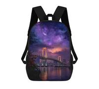 sinyumoney Rainbow Bridge Night Sky Sac À Dos En Peluche À Motif Dessin Animé, Sac À Dos 3D Pour Enfants, Idée Cadeau D'anniversaire Pour Garçons Et Filles 17inch