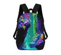 sinyumoney Rainbow Caverns of Light Sac À Dos Scolaire Pour Enfants, Grand Sac À Dos 3D, Cadeau Pour Enfants 17inch