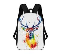 sinyumoney Rainbow Deer Watercolor Sac À Dos Scolaire Imprimé En 3D Pour Garçons Et Filles, Sac À Dos Pour Ordinateur Portable Pour Enfants/étudiants/adultes 17inch