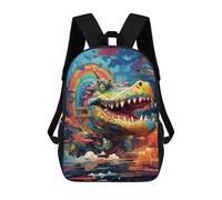 sinyumoney Rainbow Dragon Cityscape 17inch Sac À Dos Scolaire Imprimé En 3D Pour Enfants, Style Décontracté Et Tendance, Idéal Pour Les Voyages Et Les Études.