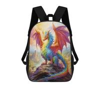sinyumoney Rainbow Dragon Majesty Sac À Dos Scolaire Pour Enfants, Imprimé En 3D, Tendance Et Décontracté, Pour Garçons, Élèves Du Primaire Et Du Collège 17inch
