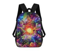 sinyumoney Rainbow Forest Sunset Sacs À Dos Pour Enfants, Cartables 3D Personnalisés Pour Garçons Et Filles, Grands Sacs À Dos Scolaires Décontractés 17inch
