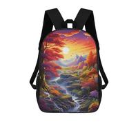sinyumoney Rainbow Forest Waterfall Scenery Sac À Dos Scolaire Pour Enfants, Imprimé En 3D, Sac À Dos Tendance Pour Garçons, Élèves Du Primaire Et Du Collège 17inch