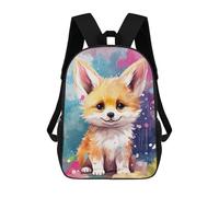 sinyumoney Rainbow Fox Cub Art Print Sacs À Dos Pour Enfants, Sac À Dos Scolaire Imprimé En 3D Pour Enfants, Sac À Dos De Voyage, Sac À Livres Pour Enfants 17inch Sac D'école