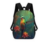 sinyumoney Rainbow Hummingbird in Amazon Rainforest-1 17inch Sacs À Dos Scolaires Imprimés En 3D - Sacs À Dos Tendance Pour Garçons Du Primaire Et Du Collège