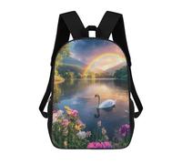 sinyumoney Rainbow Lake with Swan Sacs À Dos Imprimés En 3D Pour Enfants, Sacs D'école Tendance Pour Garçons, Élèves Du Primaire Et Du Collège 17inch