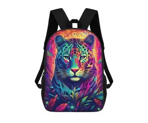 sinyumoney Rainbow Leopard in The Jungle Sac À Dos Scolaire Imprimé En 3D, Sac À Dos Tendance Pour Enfants, Sac À Dos Pour Garçons, Élèves Du Collège 17inch