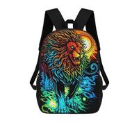 sinyumoney Rainbow Lion Artwork Sac À Dos Scolaire Imprimé En 3D Pour Enfants, Sac À Dos De Voyage Tendance Et Décontracté Pour Écoliers 17inch