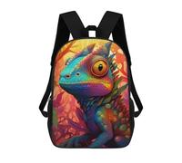 sinyumoney Rainbow Lizard in Fantasy Forest Sacs À Dos Décontractés Pour Enfants, Sacs D'école Pour Adolescents, Filles Et Garçons, Sacs À Dos Pour Livres 17inch