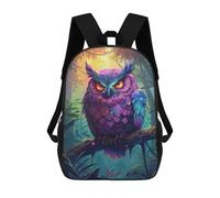 sinyumoney Rainbow Owl Forest 17inch Sacs À Dos Scolaires Imprimés En 3D - Sacs À Dos Tendance Pour Garçons Du Primaire Et Du Collège