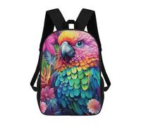 sinyumoney Rainbow Parrot in Paradise Sac À Dos Scolaire Pour Enfants, Grand Sac À Dos 3D, Cadeau Pour Enfants 17inch