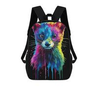 sinyumoney Rainbow Pop Art Ferret Portrait Sacs À Dos Pour Enfants, Sac D'école Imprimé En 3D, Cartable Pour Enfants, Sac De Voyage, Sac À Dos Garçon Fille, Sac D'école Pour Enfants 17inch