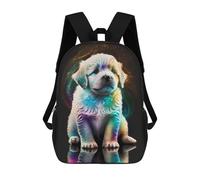 sinyumoney Rainbow Pup Portrait Sac À Dos Scolaire Pour Adolescents, Imprimé En 3D, Ajustable, À Poches Tendance, Pour Enfants, Garçons, Filles, Étudiants Et Adolescents 17inch
