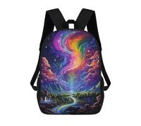 sinyumoney Rainbow River in Fantasy Land Sac À Dos Enfant, Cartable, Sacs À Dos Scolaires Imprimés En 3D Pour Élèves Du Primaire Et Du Collège, Cadeau D'anniversaire Pour Adolescents 17inch