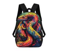 sinyumoney Rainbow Serpent in Forest Sac À Dos Scolaire Imprimé En 3D Pour Garçons Et Filles, Sac À Dos Pour Enfants, Sac De Voyage 17inch