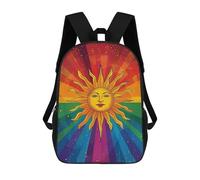 sinyumoney Rainbow Sun Art Print Sacs À Dos Pour Enfants 17inch Sac À Dos Scolaire, Sac D'école Imprimé En 3D Pour Garçons, Élèves Du Primaire Et Du Collège