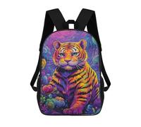 sinyumoney Rainbow Tiger in Fantasy Forest Sacs À Dos Scolaires Pour Garçons Et Filles, Sacs À Dos Décontractés Pour Le Sport, Sacs À Dos De Grande Capacité Pour L'école Primaire 17inch