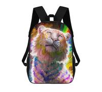 sinyumoney Rainbow Tiger Sac À Dos Scolaire Imprimé En 3D Pour Enfants, Sac À Dos Garçon/fille, Sac De Voyage Pour Enfants 17inch