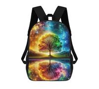 sinyumoney Rainbow Tree Cosmic Sac À Dos Scolaire Pour Filles Et Garçons Avec Poche, Sac À Dos Tendance Pour Enfants 17inch
