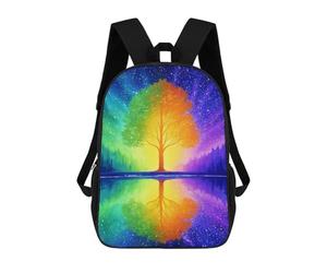 sinyumoney Rainbow Tree Reflection Art Print 17inch Sac À Dos Scolaire Imprimé En 3D Pour Enfants, Style Décontracté Et Tendance, Idéal Pour Les Voyages Et Les Études.