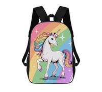 sinyumoney Rainbow Unicorn Cartoon Illustration Sac À Dos Scolaire Pour Enfants Imprimé En 3D, Idéal Pour Les Voyages Et Les Lectures, Pour Les Garçons Et Les Élèves Du Primaire 17inch