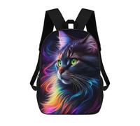 sinyumoney Rainbow Whiskered Cat Sacs À Dos Scolaires Pour Enfants, Sac D'école Imprimé En 3D Pour Garçons, Élèves Du Primaire Et Du Collège 17inch